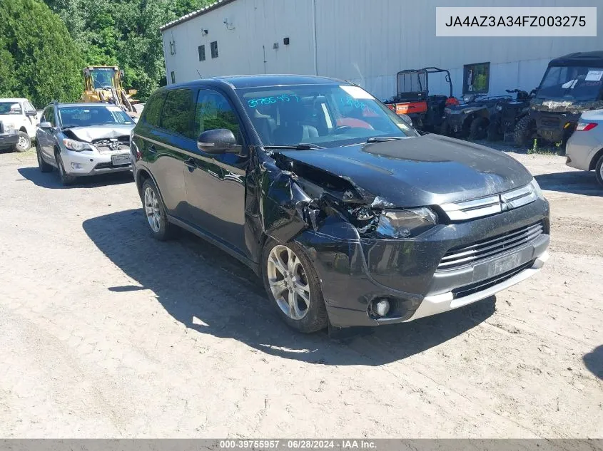 2015 Mitsubishi Outlander Se VIN: JA4AZ3A34FZ003275 Lot: 39755957