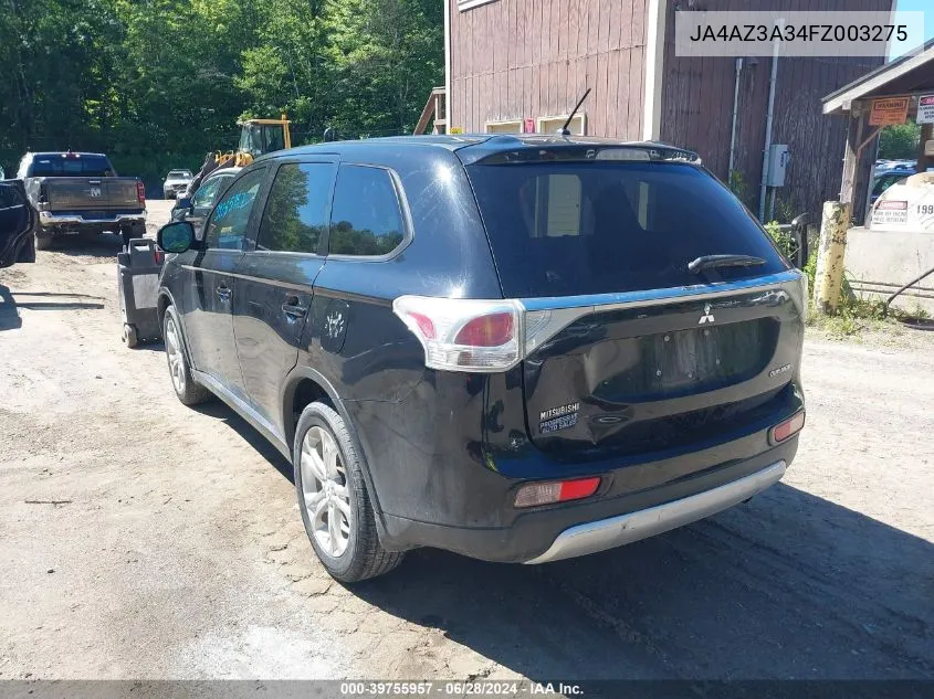 2015 Mitsubishi Outlander Se VIN: JA4AZ3A34FZ003275 Lot: 39755957