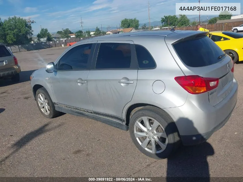 2015 Mitsubishi Outlander Sport Es VIN: 4A4AP3AU1FE017168 Lot: 39891922