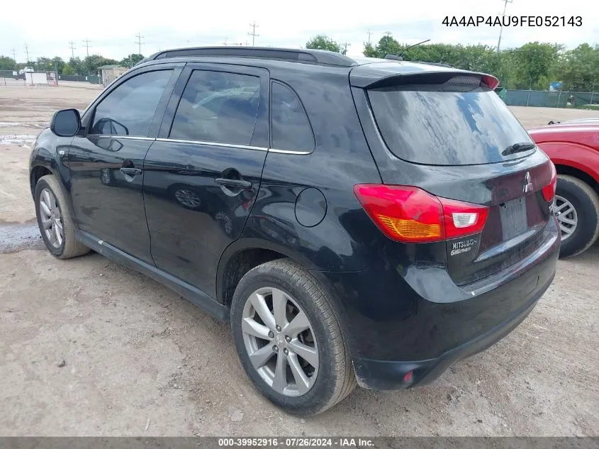 2015 Mitsubishi Outlander Sport Se VIN: 4A4AP4AU9FE052143 Lot: 39952916