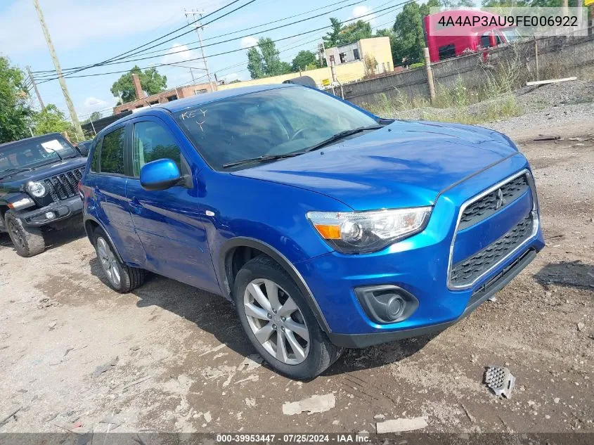 2015 Mitsubishi Outlander Sport Es VIN: 4A4AP3AU9FE006922 Lot: 39953447