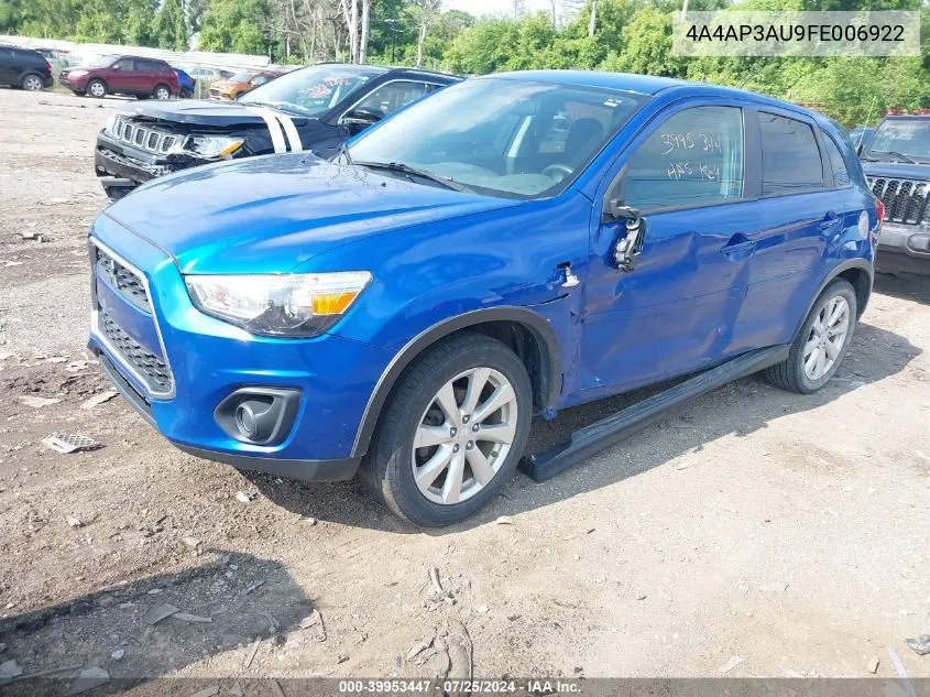 2015 Mitsubishi Outlander Sport Es VIN: 4A4AP3AU9FE006922 Lot: 39953447