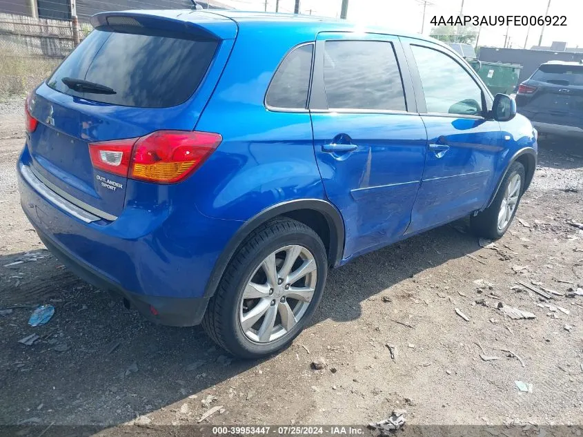 4A4AP3AU9FE006922 2015 Mitsubishi Outlander Sport Es