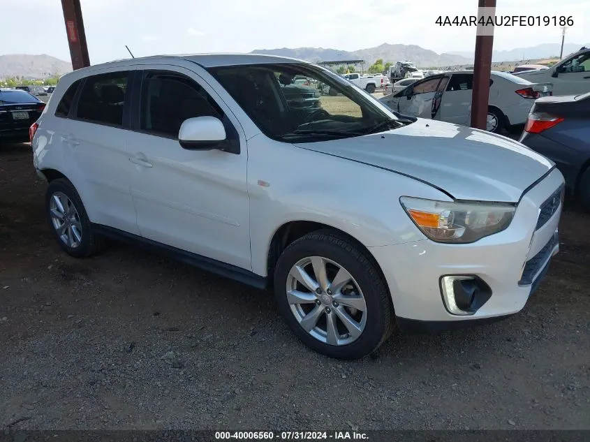 4A4AR4AU2FE019186 2015 Mitsubishi Outlander Sport Se