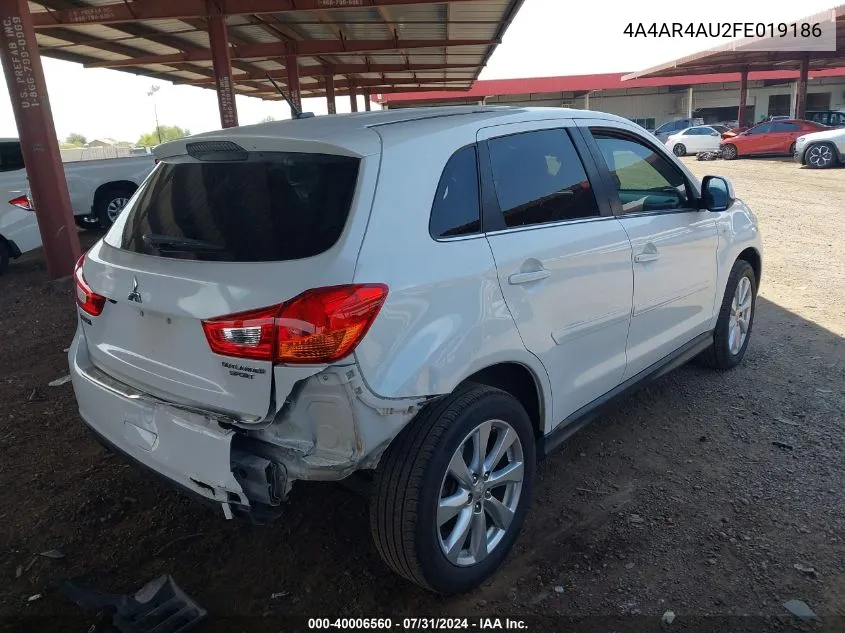 4A4AR4AU2FE019186 2015 Mitsubishi Outlander Sport Se