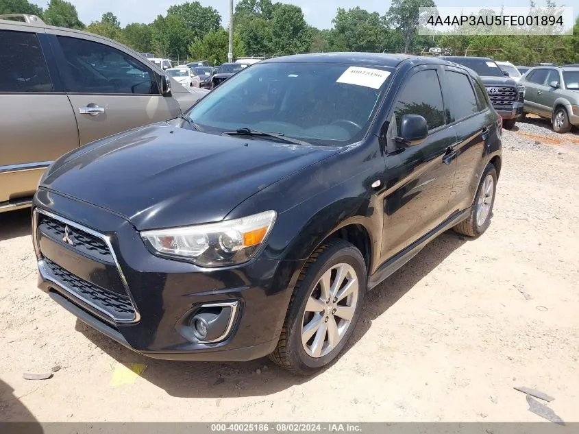 2015 Mitsubishi Outlander Sport Es VIN: 4A4AP3AU5FE001894 Lot: 40025186