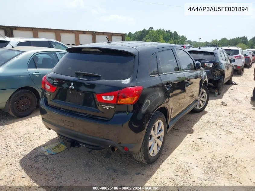 2015 Mitsubishi Outlander Sport Es VIN: 4A4AP3AU5FE001894 Lot: 40025186