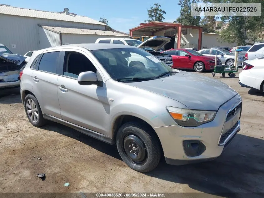 2015 Mitsubishi Outlander Sport Es VIN: 4A4AR3AU1FE022526 Lot: 40035526