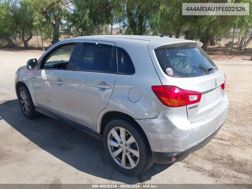 4A4AR3AU1FE022526 2015 Mitsubishi Outlander Sport Es