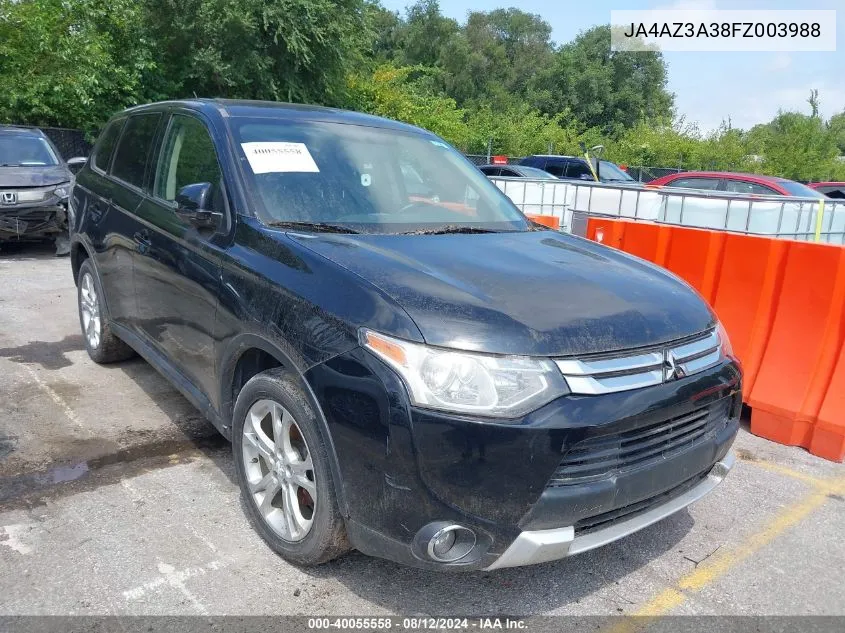 2015 Mitsubishi Outlander Se VIN: JA4AZ3A38FZ003988 Lot: 40055558