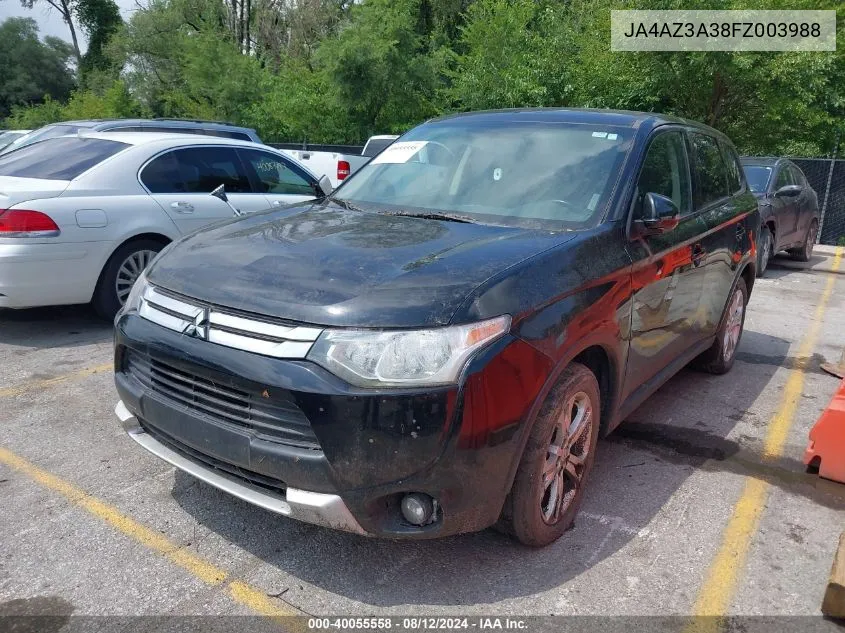 2015 Mitsubishi Outlander Se VIN: JA4AZ3A38FZ003988 Lot: 40055558