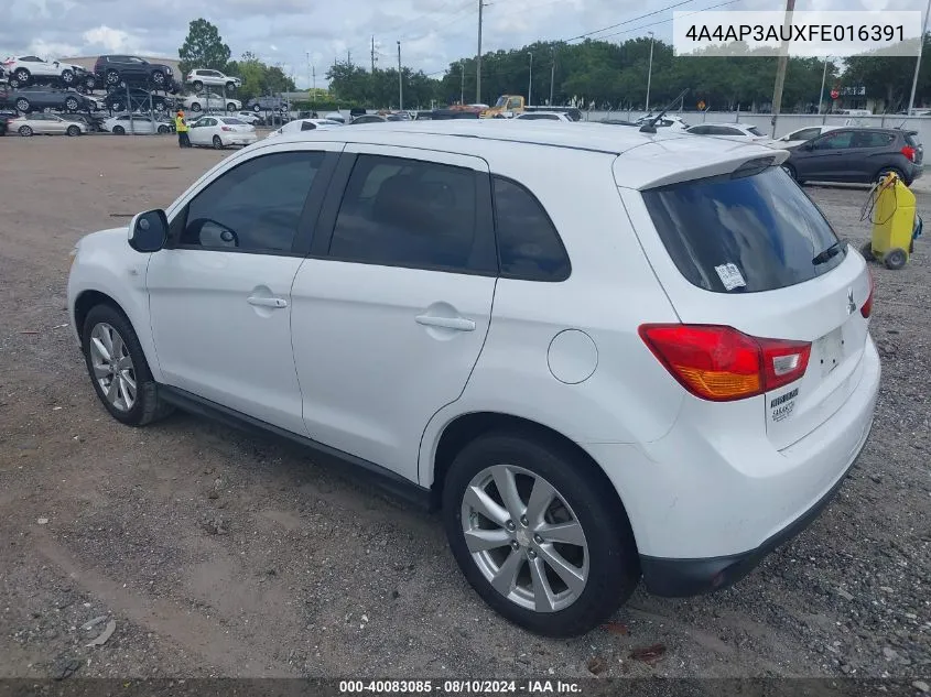 2015 Mitsubishi Outlander Sport Es VIN: 4A4AP3AUXFE016391 Lot: 40083085