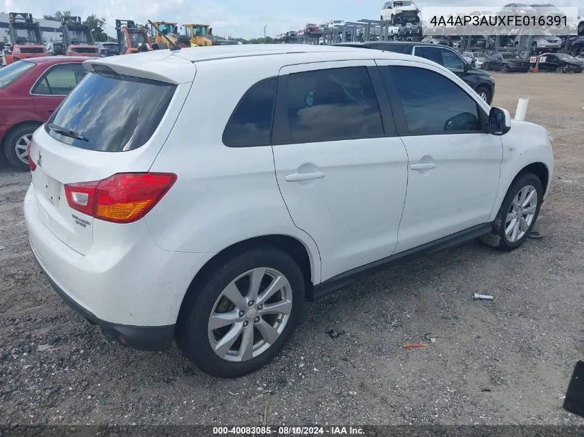 2015 Mitsubishi Outlander Sport Es VIN: 4A4AP3AUXFE016391 Lot: 40083085