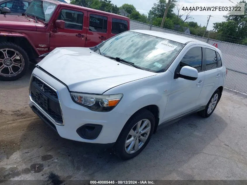 4A4AP3AW2FE033722 2015 Mitsubishi Outlander Sport Es