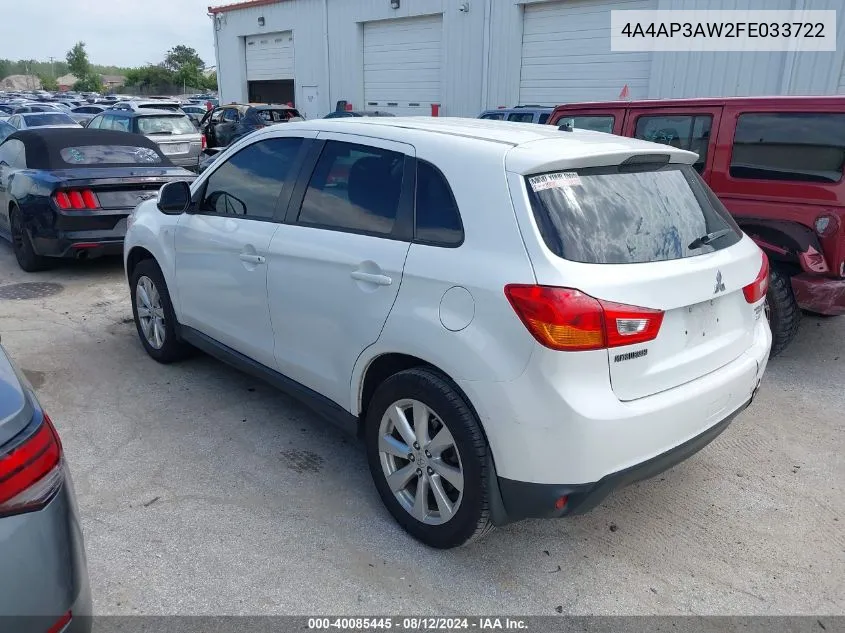 4A4AP3AW2FE033722 2015 Mitsubishi Outlander Sport Es