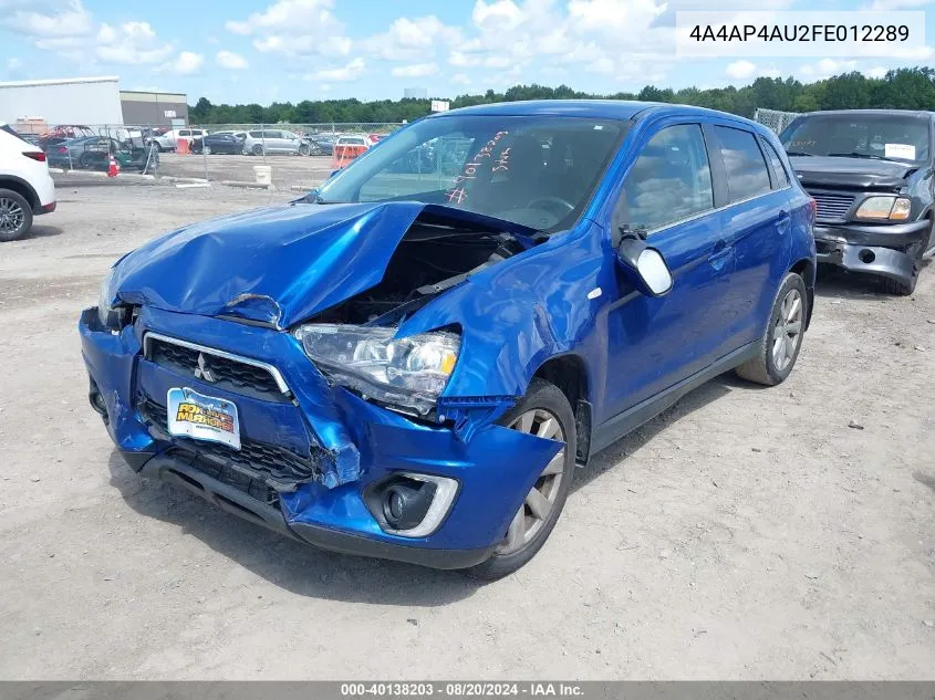 4A4AP4AU2FE012289 2015 Mitsubishi Outlander Sport Se