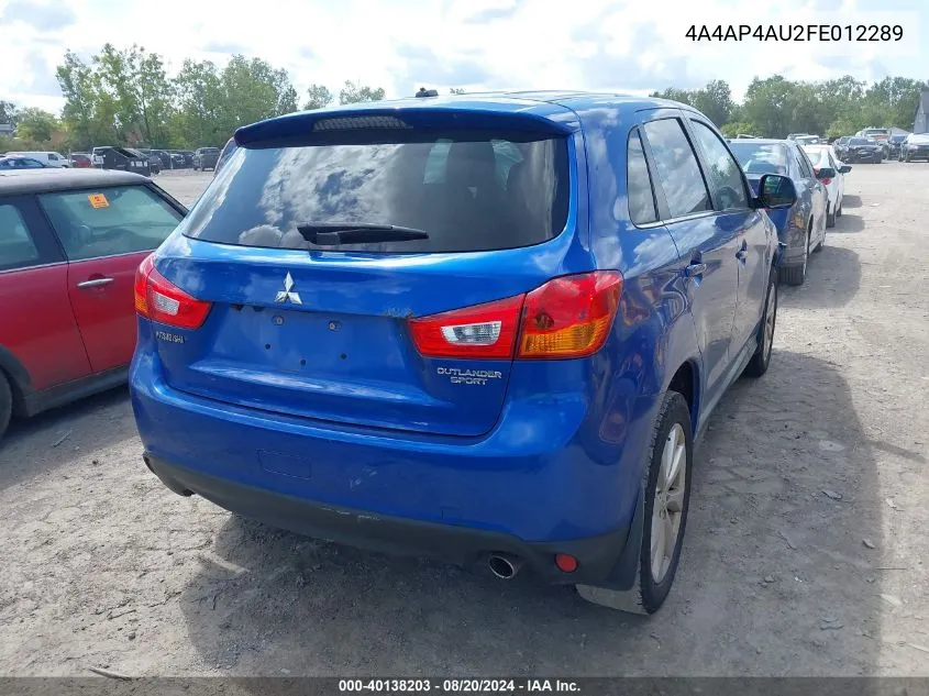 4A4AP4AU2FE012289 2015 Mitsubishi Outlander Sport Se