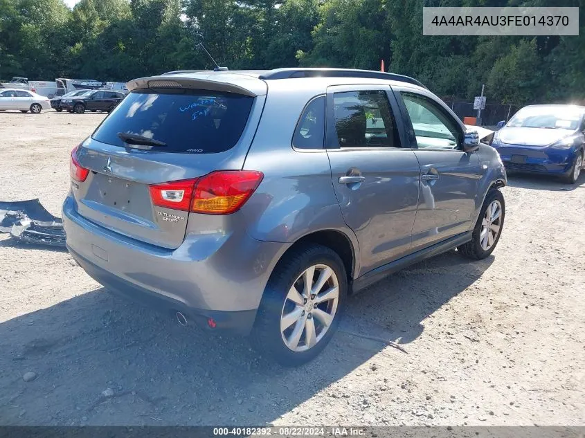 2015 Mitsubishi Outlander Sport Se VIN: 4A4AR4AU3FE014370 Lot: 40182392