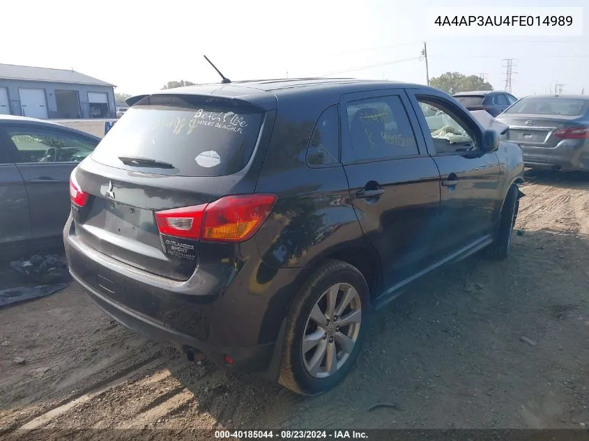 2015 Mitsubishi Outlander Sport Es VIN: 4A4AP3AU4FE014989 Lot: 40185044