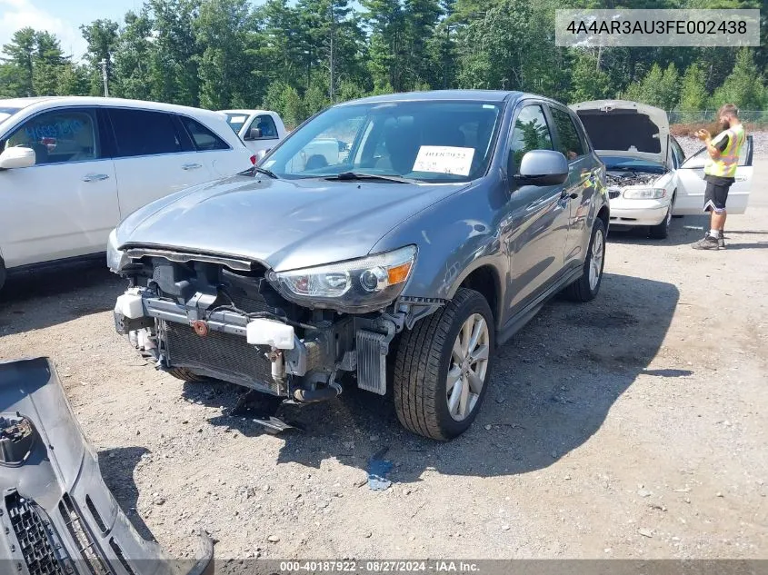 2015 Mitsubishi Outlander Sport Es VIN: 4A4AR3AU3FE002438 Lot: 40187922