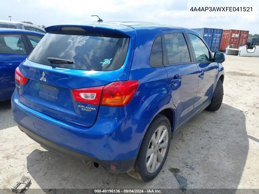 4A4AP3AWXFE041521 2015 Mitsubishi Outlander Sport Es