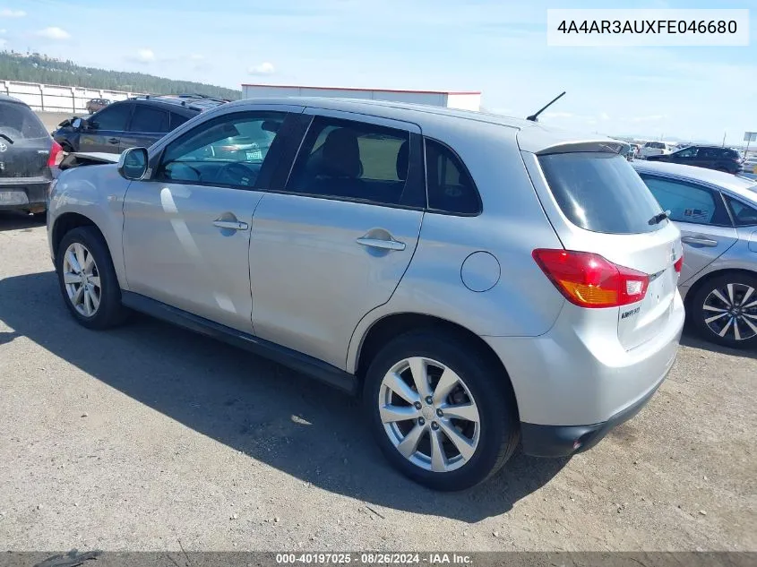 2015 Mitsubishi Outlander Sport Es VIN: 4A4AR3AUXFE046680 Lot: 40197025