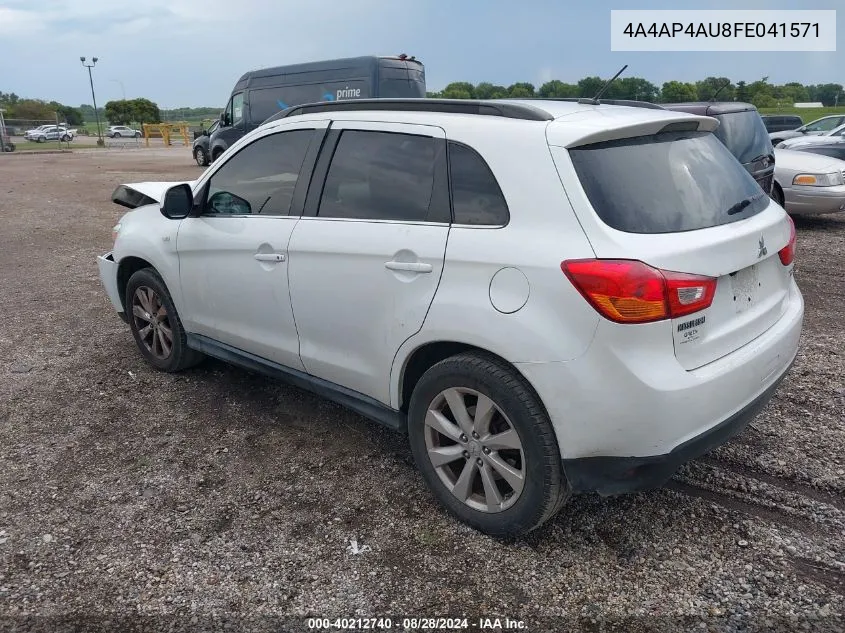 2015 Mitsubishi Outlander Sport Se VIN: 4A4AP4AU8FE041571 Lot: 40212740