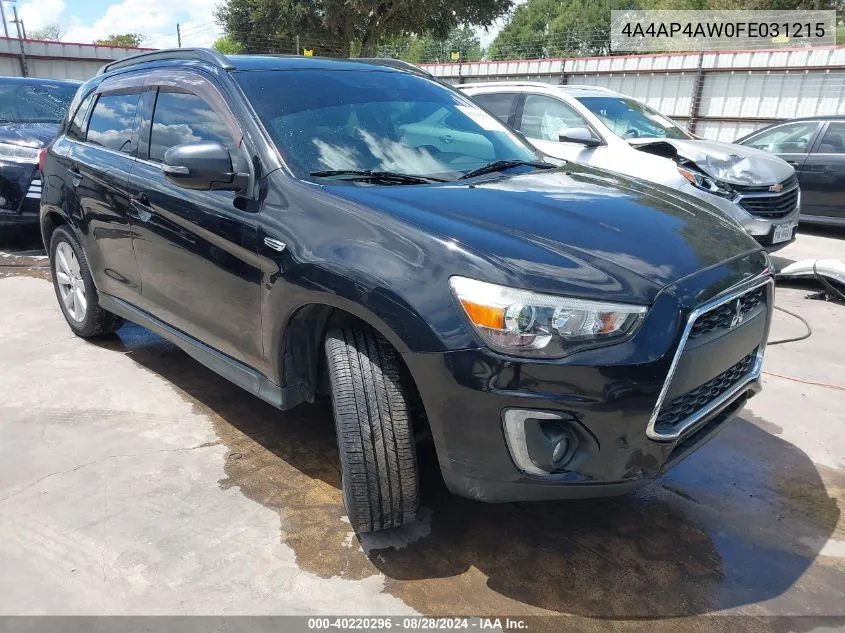 2015 Mitsubishi Outlander Sport Gt VIN: 4A4AP4AW0FE031215 Lot: 40220296