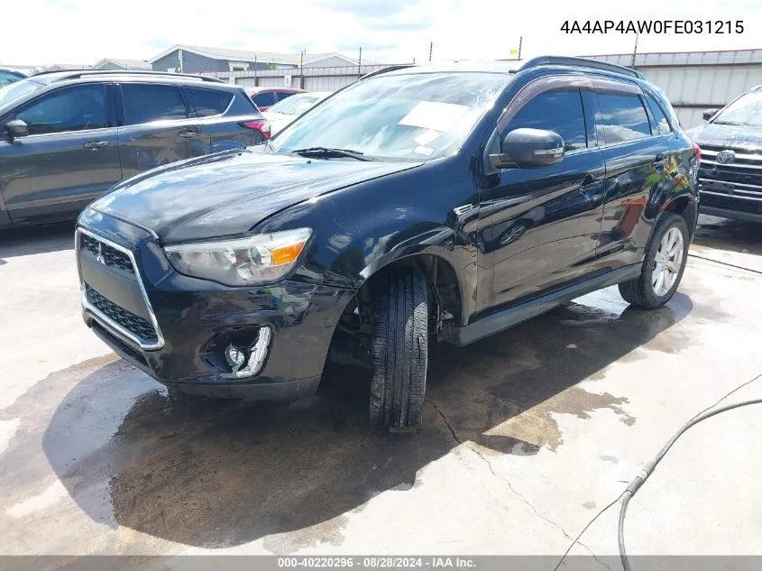 2015 Mitsubishi Outlander Sport Gt VIN: 4A4AP4AW0FE031215 Lot: 40220296