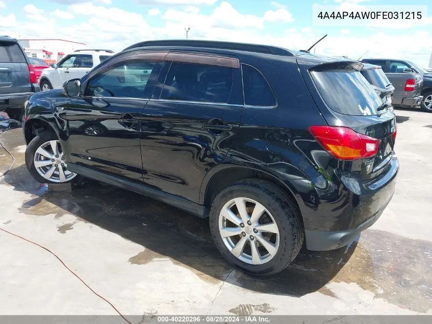 2015 Mitsubishi Outlander Sport Gt VIN: 4A4AP4AW0FE031215 Lot: 40220296