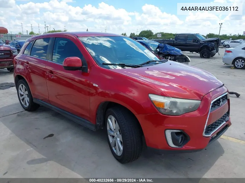 2015 Mitsubishi Outlander Sport Se VIN: 4A4AR4AU3FE036112 Lot: 40232656