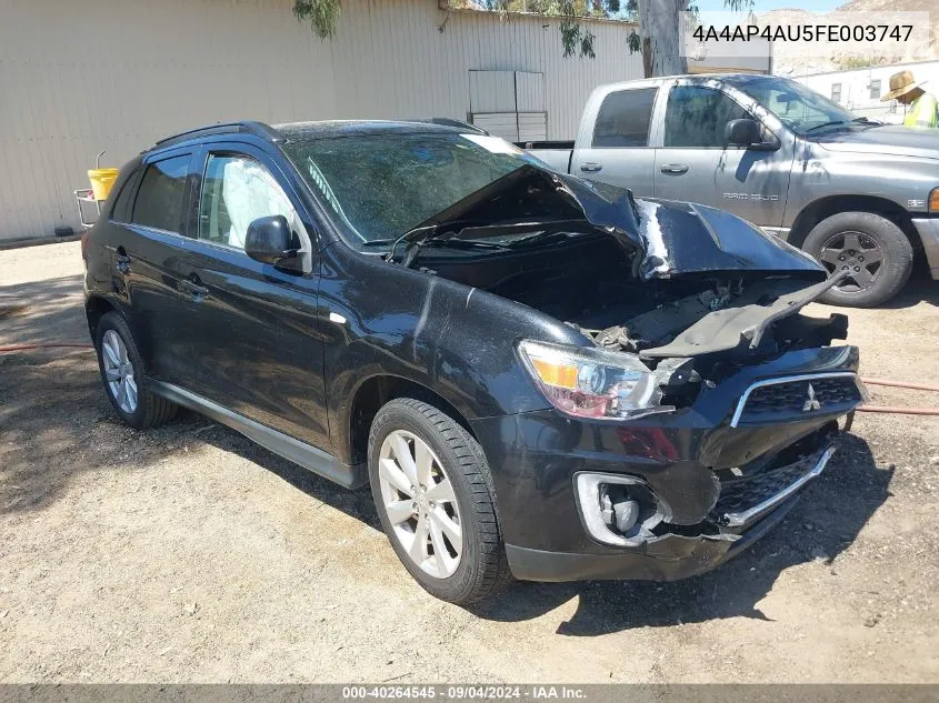 2015 Mitsubishi Outlander Sport Se VIN: 4A4AP4AU5FE003747 Lot: 40264545