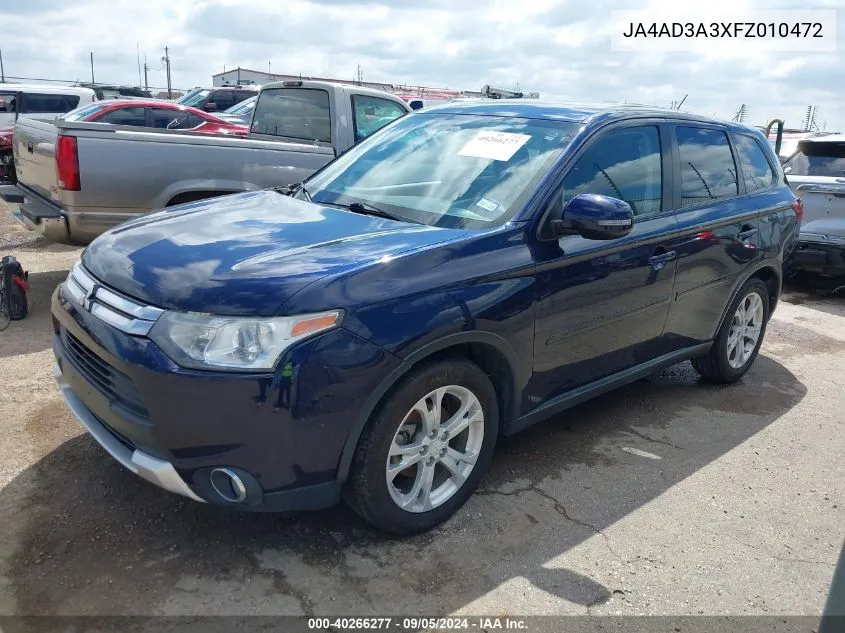 JA4AD3A3XFZ010472 2015 Mitsubishi Outlander Se