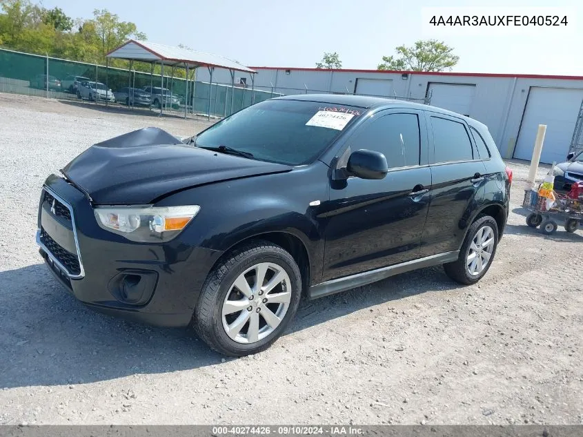 2015 Mitsubishi Outlander Sport Es VIN: 4A4AR3AUXFE040524 Lot: 40274426