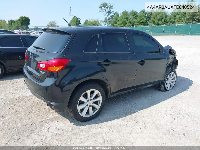 2015 Mitsubishi Outlander Sport Es VIN: 4A4AR3AUXFE040524 Lot: 40274426