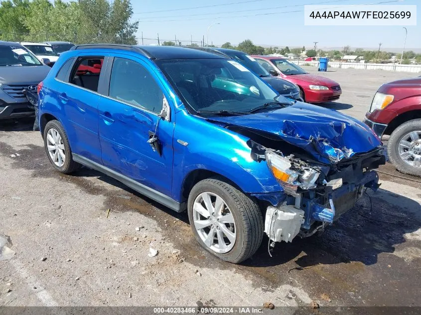 2015 Mitsubishi Outlander Sport Gt VIN: 4A4AP4AW7FE025699 Lot: 40283466