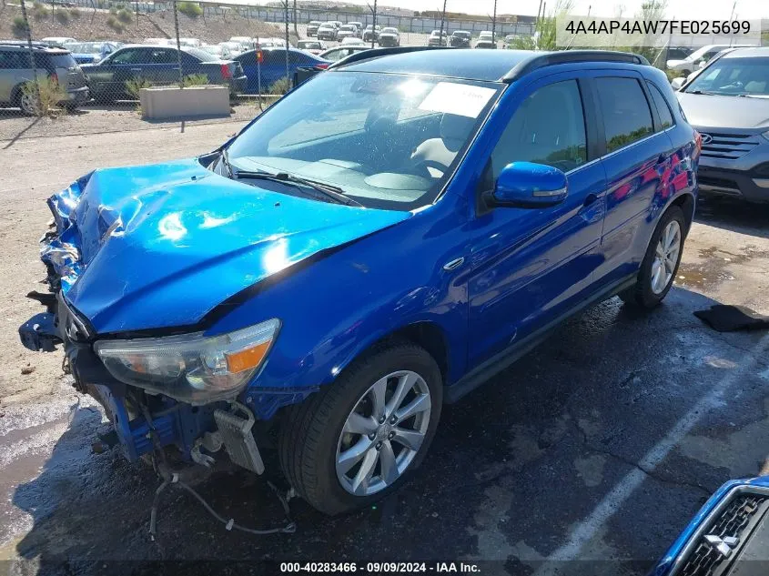 2015 Mitsubishi Outlander Sport Gt VIN: 4A4AP4AW7FE025699 Lot: 40283466