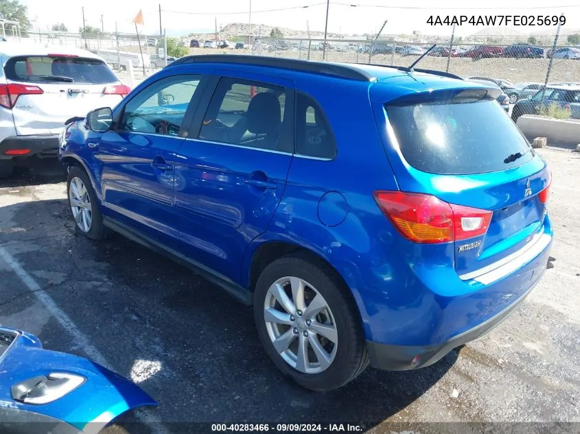 4A4AP4AW7FE025699 2015 Mitsubishi Outlander Sport Gt