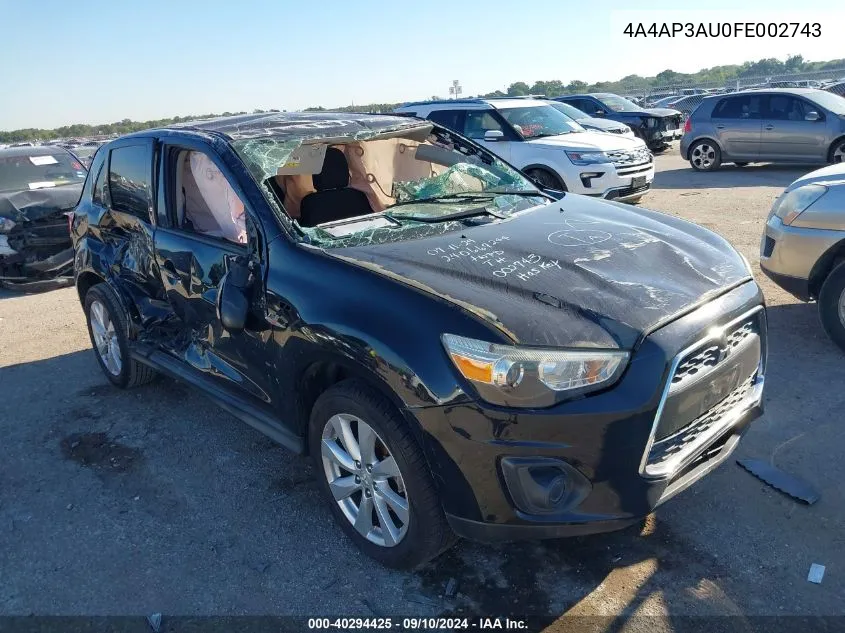 4A4AP3AU0FE002743 2015 Mitsubishi Outlander Sport Es