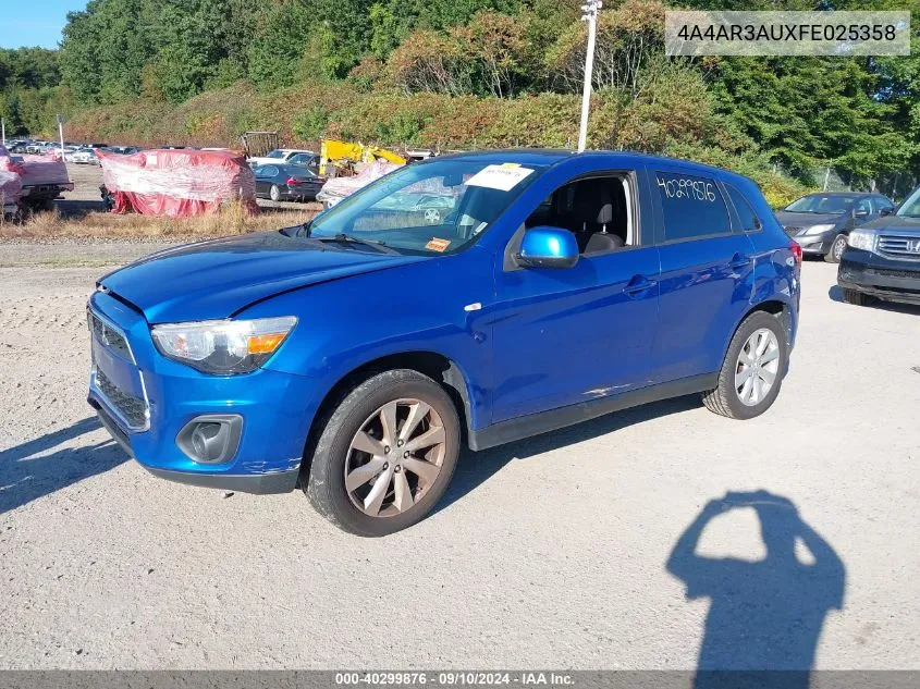 2015 Mitsubishi Outlander Sport Es VIN: 4A4AR3AUXFE025358 Lot: 40299876