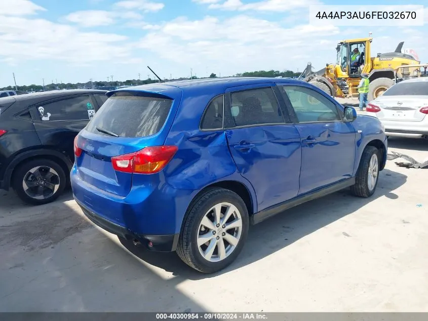 4A4AP3AU6FE032670 2015 Mitsubishi Outlander Sport Es