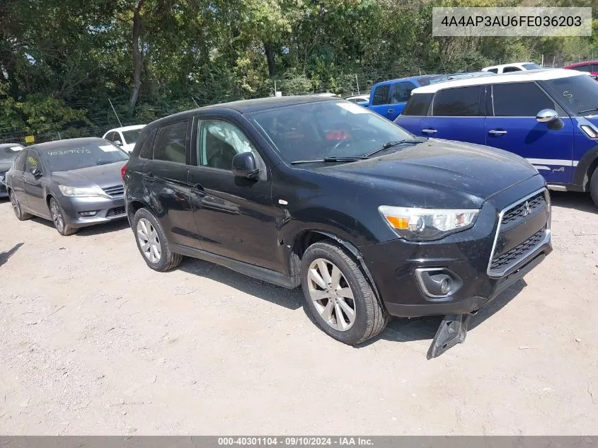 2015 Mitsubishi Outlander Sport Es VIN: 4A4AP3AU6FE036203 Lot: 40301104