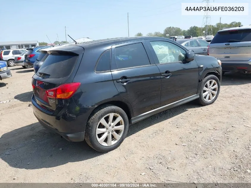 2015 Mitsubishi Outlander Sport Es VIN: 4A4AP3AU6FE036203 Lot: 40301104