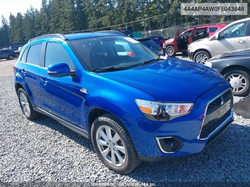 2015 Mitsubishi Outlander Sport Gt VIN: 4A4AP4AW0FE043848 Lot: 40305197