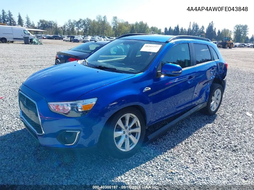 4A4AP4AW0FE043848 2015 Mitsubishi Outlander Sport Gt