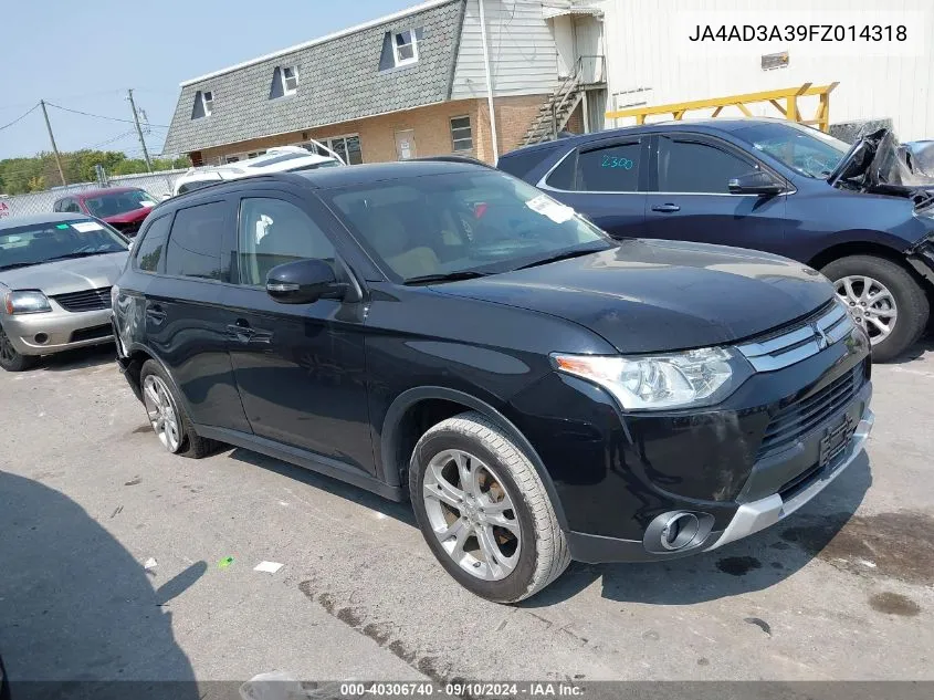 2015 Mitsubishi Outlander Se VIN: JA4AD3A39FZ014318 Lot: 40306740