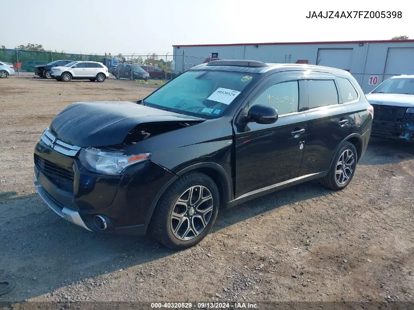 2015 Mitsubishi Outlander Gt VIN: JA4JZ4AX7FZ005398 Lot: 40320529