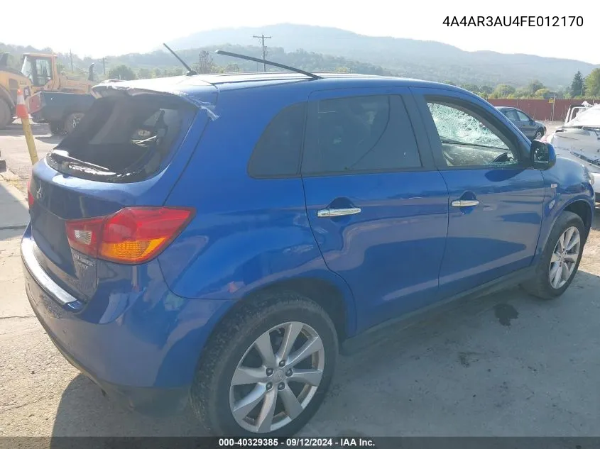 2015 Mitsubishi Outlander Sport Es VIN: 4A4AR3AU4FE012170 Lot: 40329385