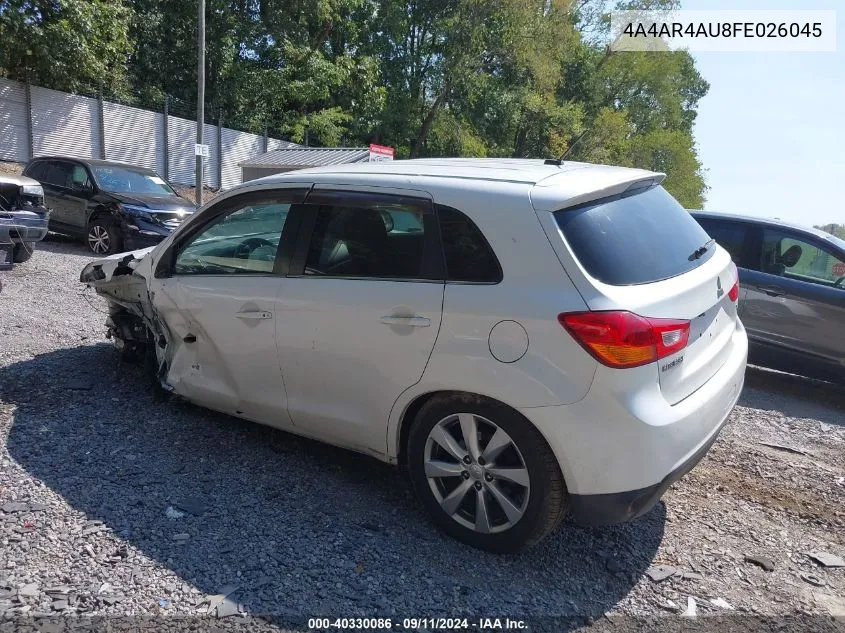 2015 Mitsubishi Outlander Sport Se VIN: 4A4AR4AU8FE026045 Lot: 40330086