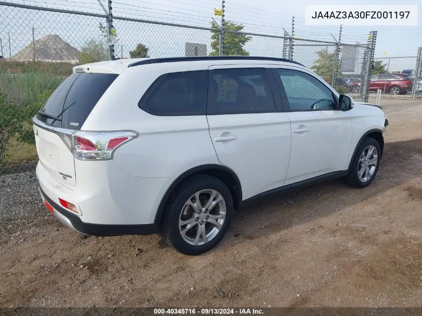 2015 Mitsubishi Outlander Se VIN: JA4AZ3A30FZ001197 Lot: 40345716